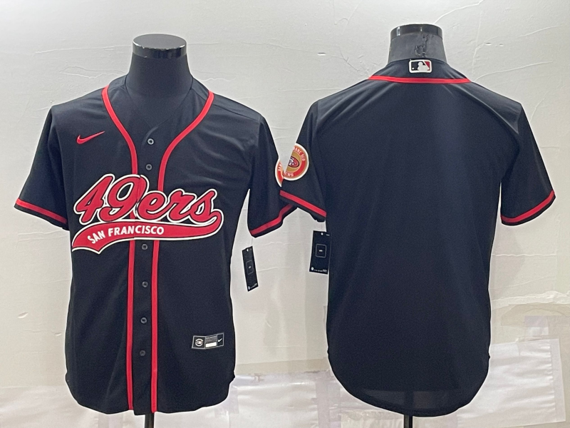 Men's San Francisco 49ers Blank Cool Base Black Stitched Baseball Jersey Men's San Francisco 49ers Blank Cool Base Black Stitched Baseball Jersey